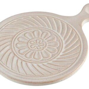 Embossed Stoneware Trivet for Hot Dishes Decorative for Pots and Pans, 5"